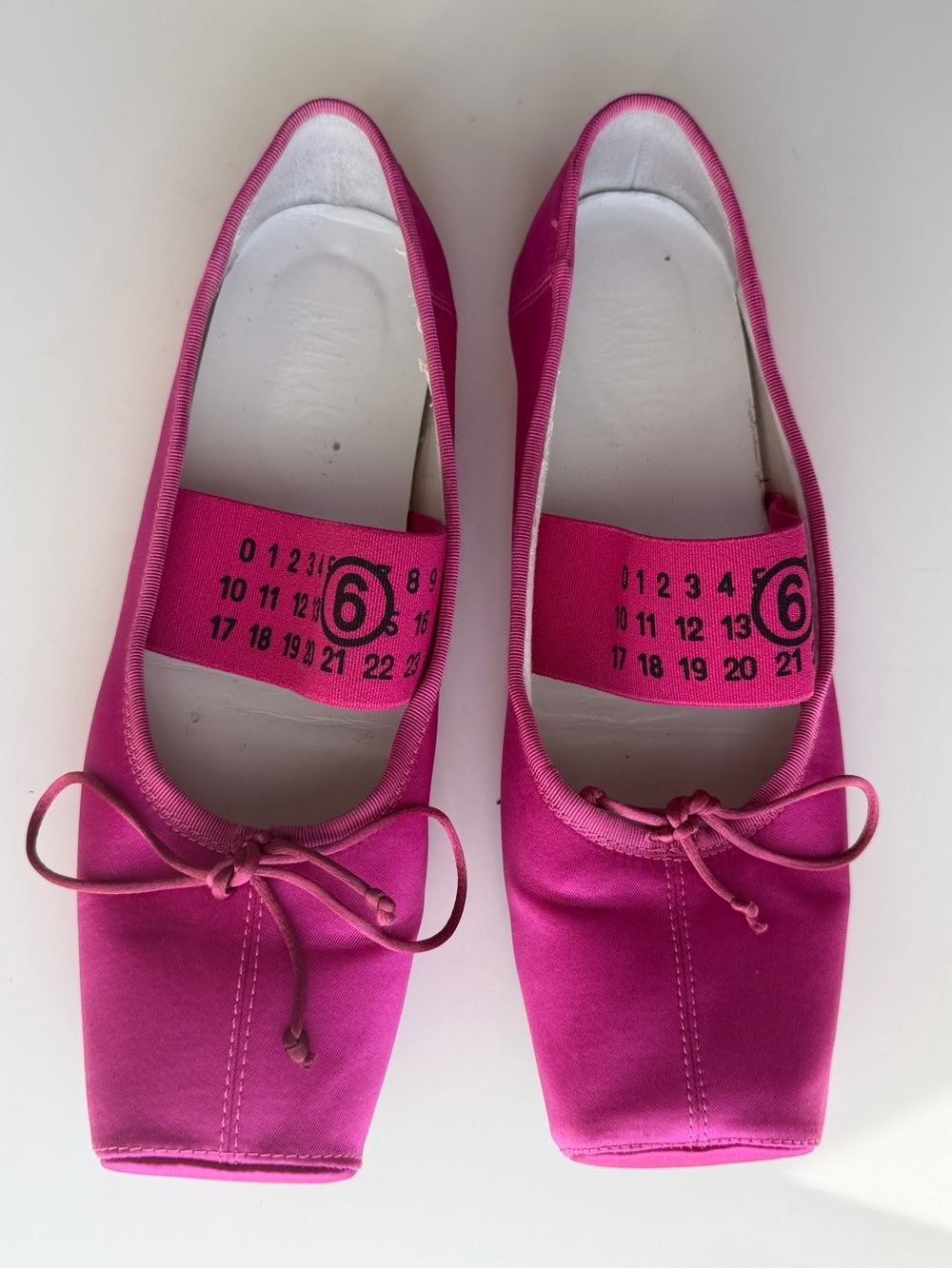MM6 Maison Martin Margiela Pink Satin Ballet Moccasins